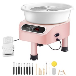 VEVOR Pottery Wheel, 350W Electric Wheel for Pottery with Foot Pedal and LCD Touch Screen,10 inch Pottery Forming Machine, Pink - 1 of 4