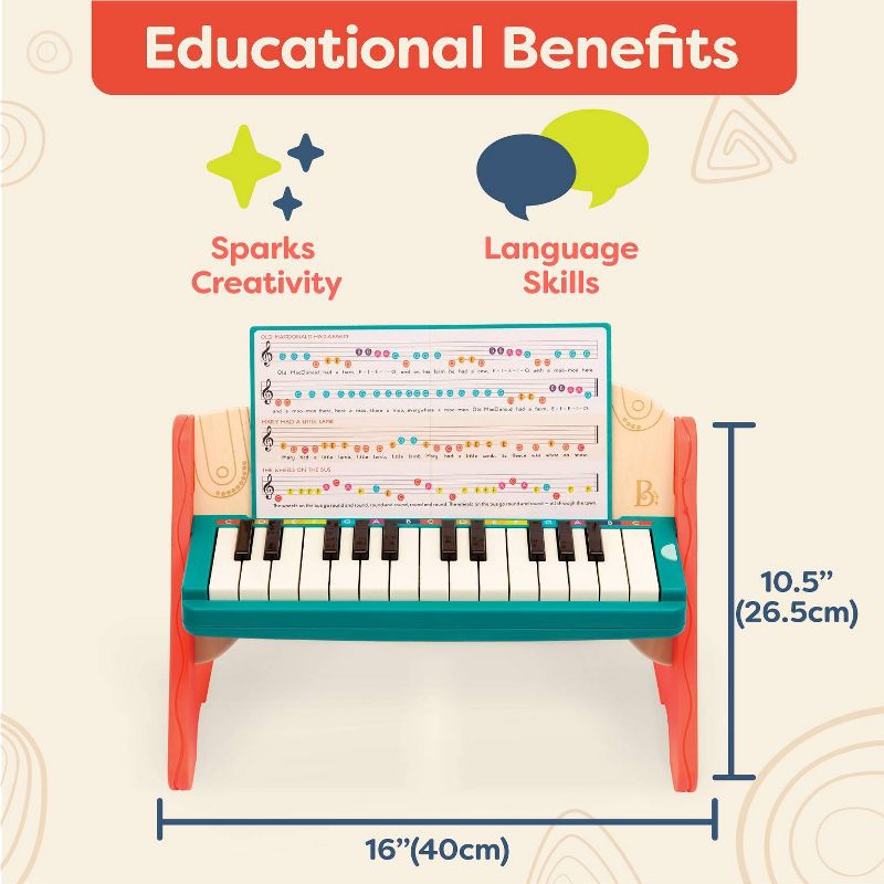 B. toys Wooden Toy Piano - Mini Maestro, 4 of 13