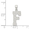 Black Bow Jewelry Sterling Silver, Sami Collection, Textured Block Initial F Pendant - 4 of 4