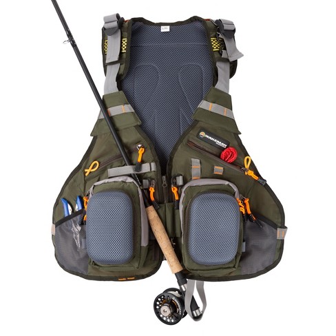 16 Pocket Fishing Vest - Lightweight Adjustable Nylon And Eva Foam Tackle  Organizer Jacket For Lake, Stream And Pond Fishing By Leisure Sports :  Target
