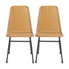 Coolbibila Modern Armless PE Rattan Woven Back Dining Chairs Set of 2,Iron Metal Legs Kitchen Dining Room Chair,Outdoor Patio Dining Chair - 2 of 4
