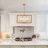 22" Modern Golden Geometric 6-Light Chandelier ¨C Industrial Metal Pendant Light Fixture for Living Room, Dining Room, or Kitchen (Bulb Not Included) - 2 of 4