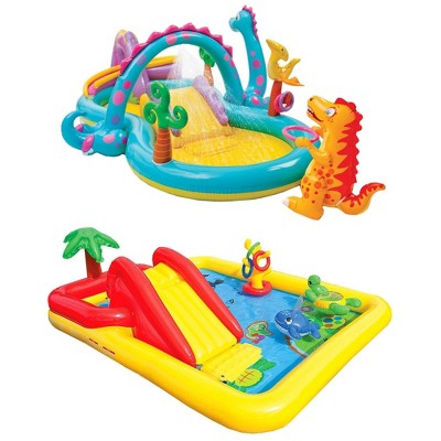 Inflatable pool with slide for toddlers on sale