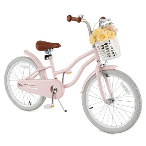 Costway 18'' Kids Bike Toddler Bicycle with Training Wheel Kickstand for 4-8 Years Old Purple/Pink/Turquoise/Blue/Beige/Green - 1 of 4