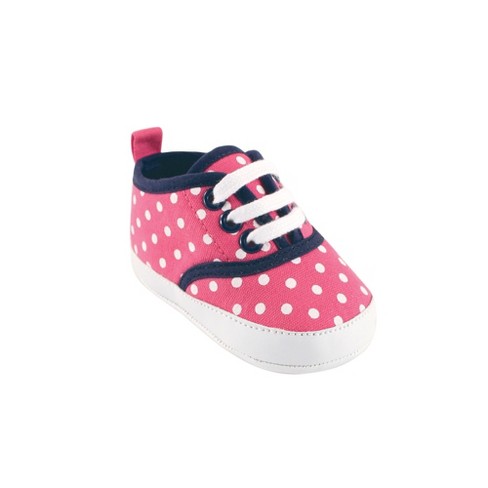 Luvable Friends Baby Girl Crib Shoes, Pink With Polka Dots, 12-18 ...