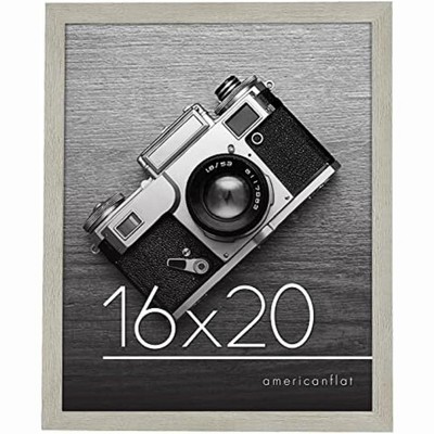 Americanflat 16x20 Poster Frame in Grey with Polished Plexiglass - Horizontal and Vertical Formats - Wall Mounted