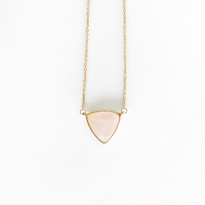 sanctuaire Rose Quartz Triangle Statement Pendant Necklace Light Pink - 1 of 2