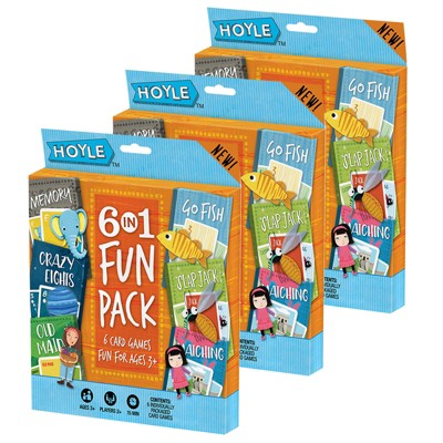 Hoyle 6 Pack Kids Playing Cards Games Go Fish Crazy 8s Old Maid Slapjack Bicycle 