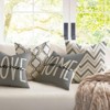 Farmhouse Throw Pillow Covers 18x18 Set of 4 Rustic Linen Square Decorative Cushion Covers - 4 of 4