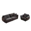88"Modern Living Room  Triple Sectional Stylish Chenille Fabric,for Apartments,Living Rooms,Thickly Padded Seat/Back/Armrests, with 2  Pillows - 3 of 4