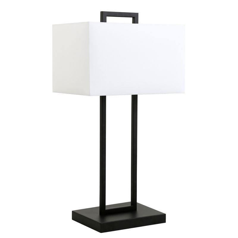 Hampton & Thyme 28" Tall Table Lamp with Rectangle Fabric Shade, 1 of 8