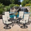 Aoodor Outdoor High Back Dining Chair Cushion Set, Water Proof & Stain Resistant Polyester Fabric Cover with Ties and Zipper, Set of 4 - 2 of 4