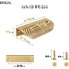 attop Solid Brass Cabinet Handles Brushed Gold Leaf Knobs and Pulls for Dresser Drawer Handles Edge Pulls,4-5/8"(117mm) Overall Length,4Pcs - 2 of 4
