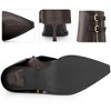 BLISSFUL STEP Women's Pointed Toe Mid Calf Fold Over Buckle Stiletto Heel Boots - 3 of 4