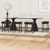 Counter Height 24" Barstools Set of 2, Modern Upholstered Counter Stool with Curved Surface, PU Leather Backless Saddle Stool, for Kitchen Home Bar - 4 of 4