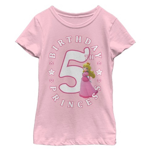 Girl's Nintendo Peach Birthday 5 T-Shirt - image 1 of 4