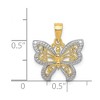 Black Bow Jewelry 14k Yellow Gold and White Rhodium Two Tone Butterfly Pendant, 17mm - 3 of 4
