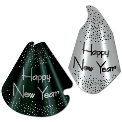 Beistle Sparkling Silver Hat Assortment, (50/Pkg) Silver