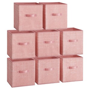 SONGMICS Storage Cubes, 11-Inch Non-Woven Fabric Bins with Double Handles, Set of 8, Closet Organizers for Shelves, Foldable, for Clothes - 1 of 4