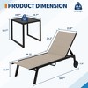 3Pcs Patio Chaise Lounge Chairs with Side Table, Adjustable Backrest Poolside Lounger Chairs with Wheels, Pool Outdoor Chaise Lounge Set of 3 - 3 of 4