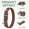 Unique Bargains Dog Collar with Bell Adjustable Buckle PU Leather Dog Collars - 3 of 4