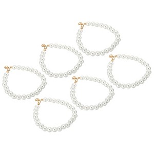 Unique Bargains Elegant Artificial Pearl Keychain Wristlet White - 1 of 4