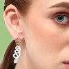SOHI Women's White Abstract Drop Earrings - 3 of 3
