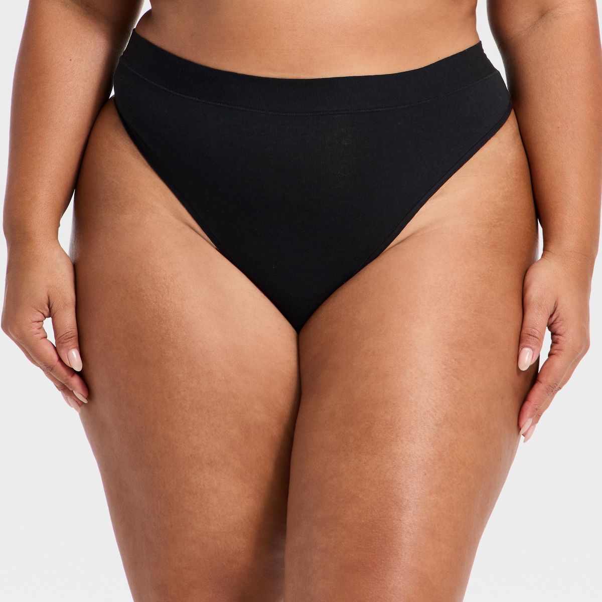 Women's Cotton Stretch High Rise Thong Underwear - Auden™
