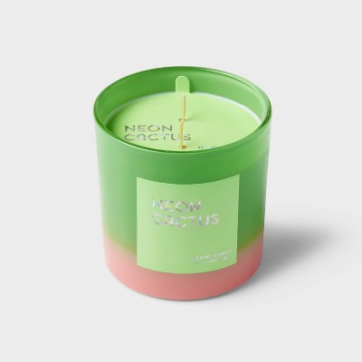 12oz Ombre Oval Candle Neon Cactus Green - Opalhouse™