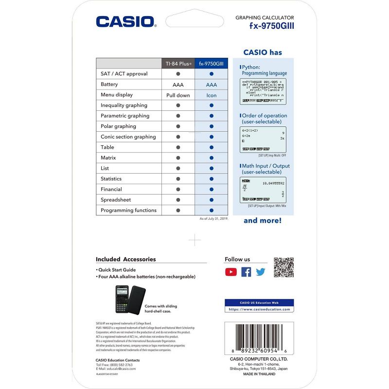 Casio FX - 9750GIII Graphing Calculator, 4 of 5