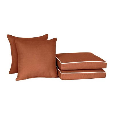 Home Fashions International 4pc Pillow & Deluxe Outdoor Cushion Set