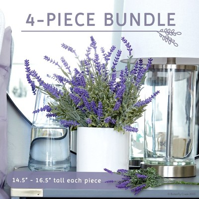 Lifelike Purple Faux Lavender Silk Flower Bundle for Indoor and Outdoor Decor