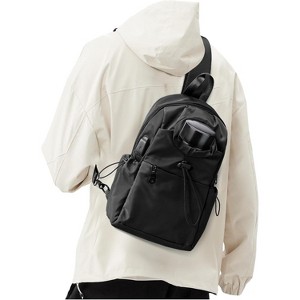 Mini Sling Backpack, Waterproof Nylon with USB Port  display picture 3