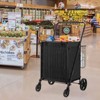 VEVOR Folding Shopping Cart with Removable Waterproof Liner, 210LBS Large Capacity Jumbo Grocery Cart with Dual Basket, 360° Swivel Wheels - 2 of 4