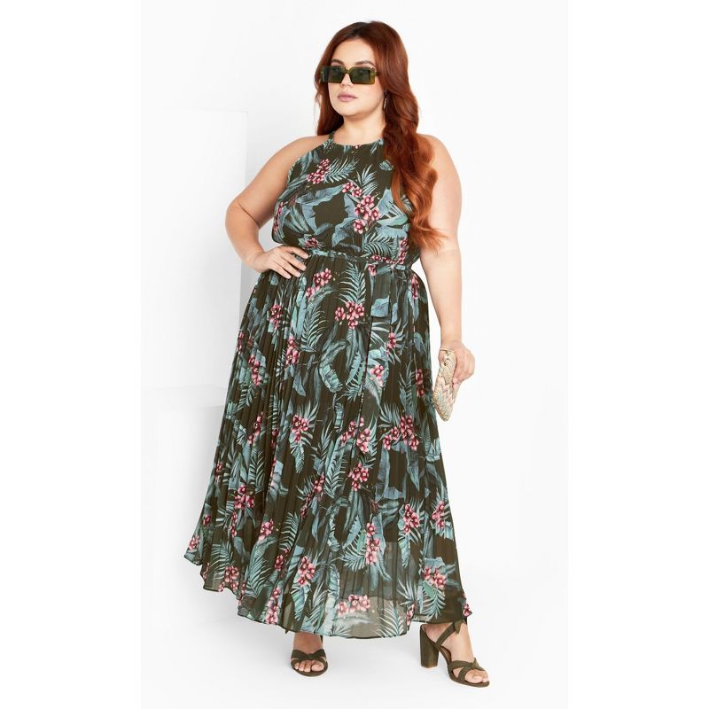 Women's Plus Size Rebecca Print Maxi Dress - jungle | CITY CHIC, 1 of 6