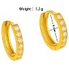 18K Gold Plated Copper Plated Mini CZ Lace Ear Hoops Elegant Style - 2 of 4