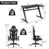 Costway Z-Shaped Racing Style Desk &  Massage Gaming Chair Set for Home Office - 3 of 4