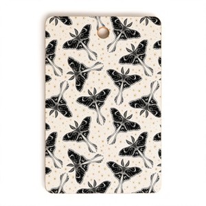 Avenie Luna Moth Cream And Black Cutting Board Rectangle -Deny Designs - 1 of 3