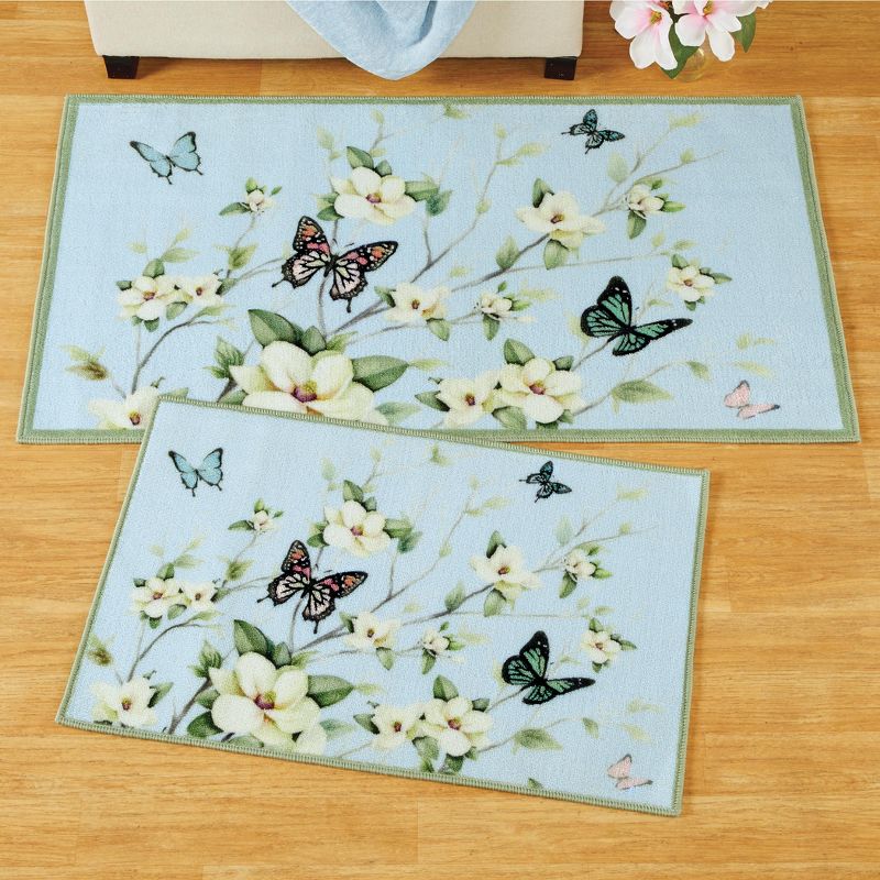 Collections Etc Magnolia Blossoms & Fluttering Butterflies Accent Rug, 3 of 5