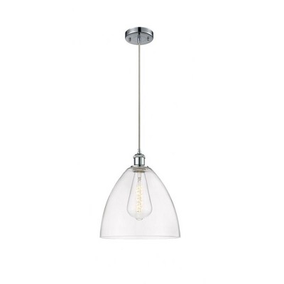 Bristol Glass - 1 Light Mini Pendant In Industrial Style-14.75 Inches Tall and 12 Inches Wide