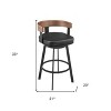 HomeRoots 26" Black Faux Leather and Iron Low Back Counter Height Swivel Bar Chair - 3 of 4