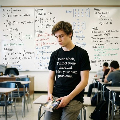 Мужские футболки Crazy Dog T-Shirts, Inc. Mens Funny T Shirts Dear Math Im Not Your Therapist Solve Your Own Problems Novelty Tee - Crazy Dog Men's T Shirt for Nerds Black S — фото 3