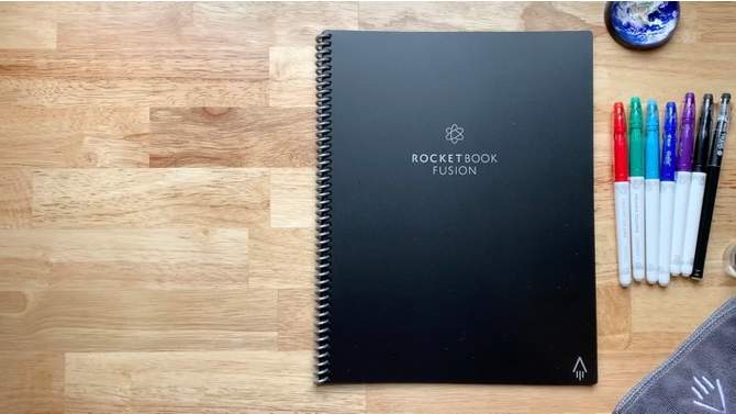 Fusion Smart Reusable Notebook 7 Page Styles 42 Pages 6"x8.8" Executive Size Eco-Friendly Notebook - Rocketbook, 2 of 11, play video