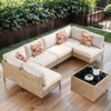 Buenhomino Patio Furniture Set – Outdoor Sectional Wicker Sofa with Cushions, All-Weather PE Rattan Conversation Set for Garden, Balcony & Poolside - 2 of 4