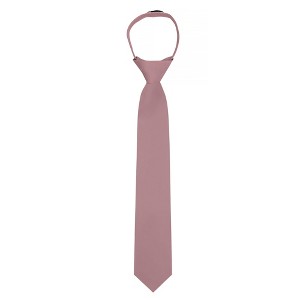 Jacob Alexander Boys' 14" Solid Color Pre-Tied Zipper Neck Tie - 1 of 4