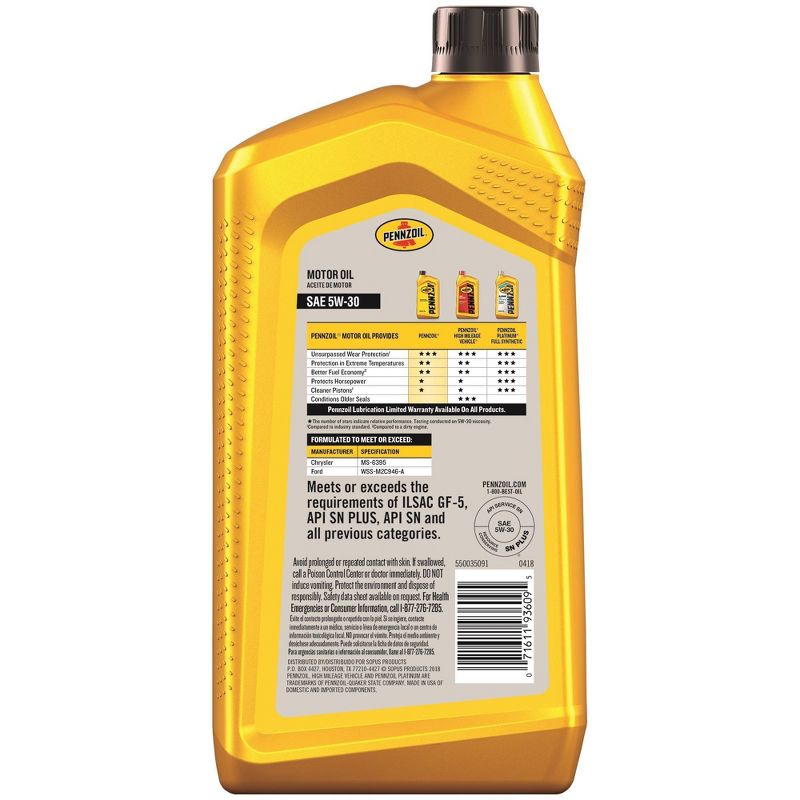 Pennzoil Engine Oil 5W-30, 3 of 4
