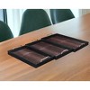 HomeRoots Set of Three Brown Rectangular Wood Handmade Serving Tray With Handles - 2 of 4