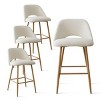 Edwin Boucle Counter Stool Set Of 4,Boucle Fabric Modern Counter Stools with Metal Legs,26 Inch Stools With Back for Kitchen Island-Maison Boucle - 2 of 4