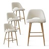 Edwin Boucle Counter Stool Set Of 4,boucle Fabric Modern Counter Stools ...