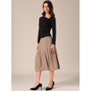INSPIRE CHIC Women's Asymmetric Neck Knot Long Sleeve Casual Fitted Ruched Top - 2 of 4